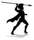 Spartan Silhouette Gladiator Trojan Greek Warrior Royalty Free Stock Photo