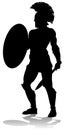 Spartan Silhouette Gladiator Trojan Greek Warrior Royalty Free Stock Photo