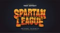 Spartan Text in E-sport Style with 3D Embossed Effect. Editable Text Style Effect Royalty Free Stock Photo