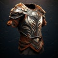 Spartan-themed Blouse Design: Dark White And Dark Orange Armor