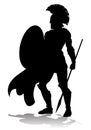 Spartan Silhouette Gladiator Trojan Greek Warrior Royalty Free Stock Photo