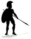 Spartan Silhouette Gladiator Trojan Greek Warrior Royalty Free Stock Photo