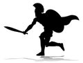 Spartan Silhouette Gladiator Trojan Greek Warrior Royalty Free Stock Photo