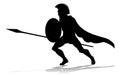 Spartan Silhouette Gladiator Trojan Greek Warrior