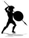 Spartan Silhouette Gladiator Trojan Greek Warrior