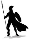 Spartan Silhouette Gladiator Trojan Greek Warrior Royalty Free Stock Photo