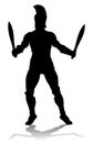 Spartan Silhouette Gladiator Trojan Greek Warrior Royalty Free Stock Photo