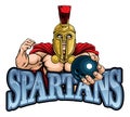 Spartan Trojan Bowling Sports Mascot