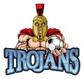 Trojan Spartan Soccer Football Sports Mascot