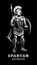 Spartan warrior in armor on a dark background. Vector illustration. Royalty Free Stock Photo