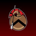 Spartan Warrior emblem vector illustration logo