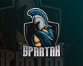 Spartan warrior esport and sport mascot logo design with modern illustration concept style for team Royalty Free Stock Photo