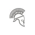 Trendy Line art Spartan Warrior Helmet logo design Royalty Free Stock Photo