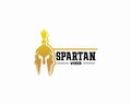 Spartan Warrior logo design concept, sport logo vector template Royalty Free Stock Photo