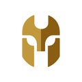 Spartan warrior logo template, gladiator mask icon, knight helmet symbol - Vector