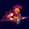 Spartan Warrior Logo Vector Mascot Design Royalty Free Stock Photo