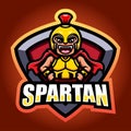 Spartan warrior mascot esport logo design Royalty Free Stock Photo