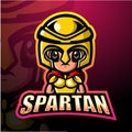 Spartan warrior mascot esport logo design Royalty Free Stock Photo