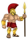 Spartan Warrior Roman Gladiator or Trojan Cartoon Royalty Free Stock Photo