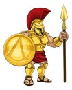 Spartan Warrior Roman Gladiator or Trojan Cartoon