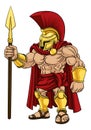 Spartan Warrior Roman Gladiator or Trojan Cartoon Royalty Free Stock Photo