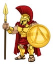 Spartan Warrior Roman Gladiator or Trojan Cartoon Royalty Free Stock Photo