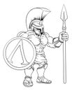 Spartan Warrior Roman Gladiator or Trojan Cartoon Royalty Free Stock Photo