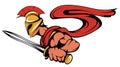 Spartan warrior with a sword in his hand, spartan warrior mascot Royalty Free Stock Photo