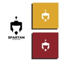 Spartan warrior symbol shield and helmet, coat of arms. Spartan helmet logo, vector illustration of spartan shield and helmet, Royalty Free Stock Photo