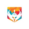 Spartan warrior with wings vector logo design. Royalty Free Stock Photo