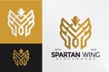 Spartan Wing Warrior Logo Design Vector illustration template