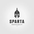 Spartans Armour with Swords Logo Vintage Vector Illustration Design