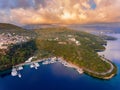 Spartochori port harbour in Meganisi Island near Lefkada Greece