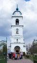 SPAS, RUSSIA - APRIL 30, 2016: parishioners near Church of the T