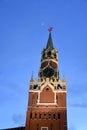 Spasskaya clock tower of Moscow Kremlin at night