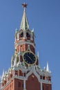 Spasskaya Clock tower, Red Square, Moscow Royalty Free Stock Photo