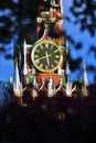 Spasskaya clock tower on the Red Square in Moscow Royalty Free Stock Photo