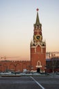 Spasskaya Saviors clock tower of Moscow Kremlin. Color photo