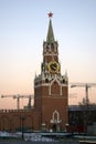 Spasskaya Saviors clock tower of Moscow Kremlin. Color photo