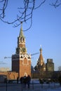 Spasskaya Saviors clock tower of Moscow Kremlin. Color photo