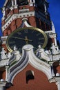 Spasskaya Saviors clock tower of Moscow Kremlin. Color photo