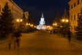 Spasskaya Tower Kazan Night with People