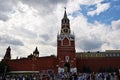 Spasskaya Tower of Kremlin in Red Square of Moscow , Russia