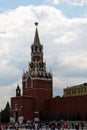 Spasskaya Tower of Kremlin in Red Square of Moscow , Russia
