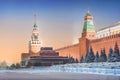 Spasskaya tower and mausoleum in the Moscow Kremlin Royalty Free Stock Photo