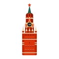 Spasskaya Tower. Moscow Kremlin clock tower. Russian symbol.