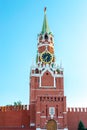 Spasskaya Tower of the Moscow Kremlin on Red Square. Russia. Royalty Free Stock Photo