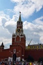 Spasskaya Tower of Kremlin in Red Square of Moscow , Russia