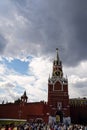 Spasskaya Tower of Kremlin in Red Square of Moscow , Russia