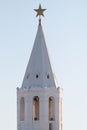 Spasskaya tower. view from afar and view through the window